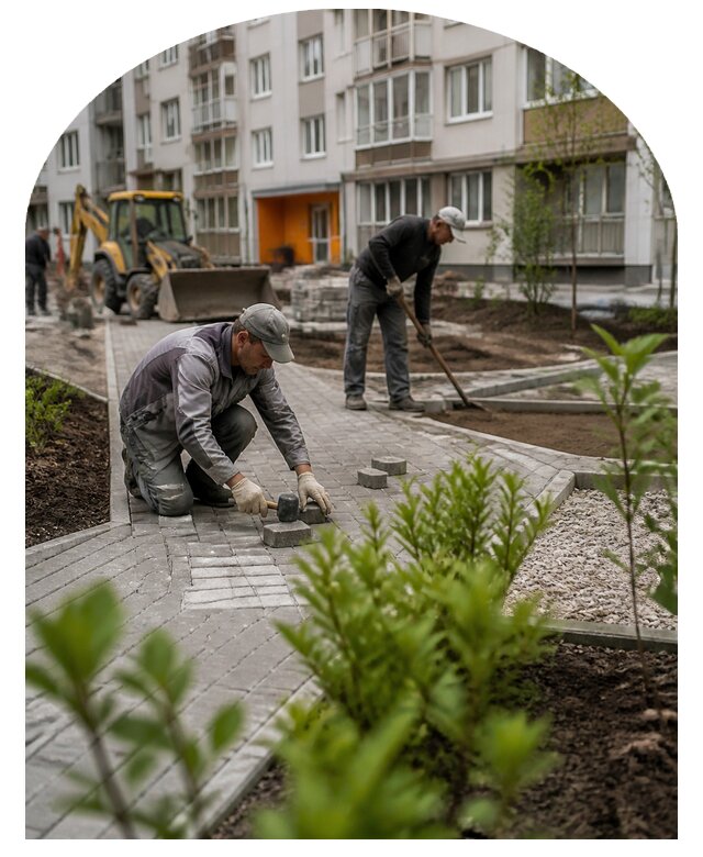 Благоустройство двора многоквартирного дома в Апшеронске